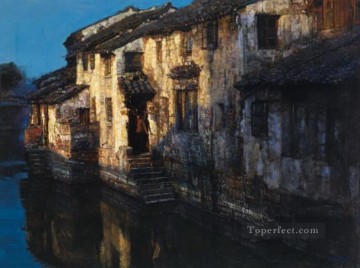 Chen Yifei Painting - River Villages Chinese Chen Yifei